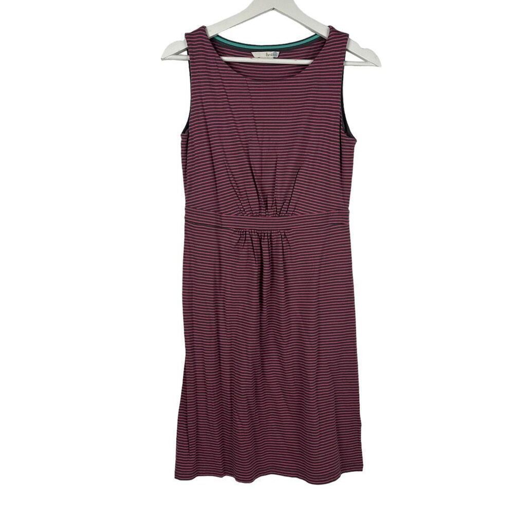 Boden Easy T-Shirt Dress in Brown & Pink Stripe size 6R